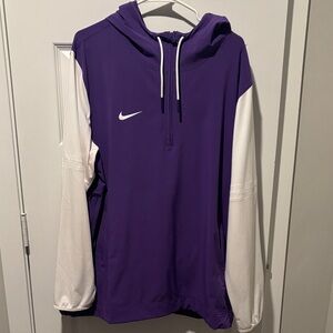 Nike Purple and White Quarter-Zip Hoodie Windbreaker